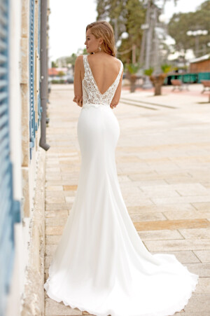 Rücken Fit and Flair-Kleid